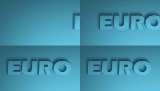 欧洲蓝色写在蓝色背景- 3D渲染视频剪辑动画高清在线视频素材下载
