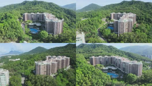 鸟瞰图从香港豪华住宅高清在线视频素材下载