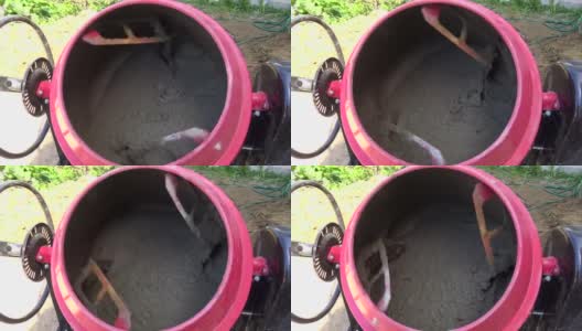 搅拌机用于搅拌和配制水泥砂浆。高清在线视频素材下载