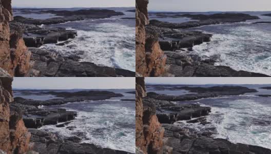 挪威的高悬崖:北海的波涛汹涌高清在线视频素材下载