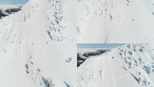滑雪者在4k雪山上滑雪高清在线视频素材下载