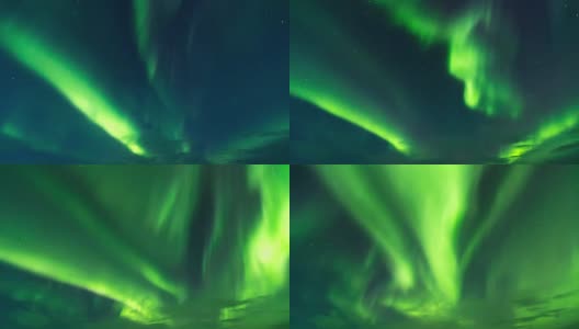 冰岛天空中北极光或北极光跳舞的时间间隔高清在线视频素材下载