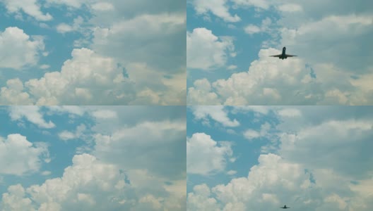 喷气式客机在史诗般的云下最后接近高清在线视频素材下载