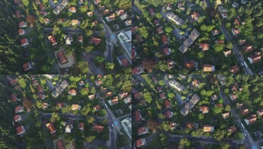 波兰索波特住宅区别墅的天线高清在线视频素材下载