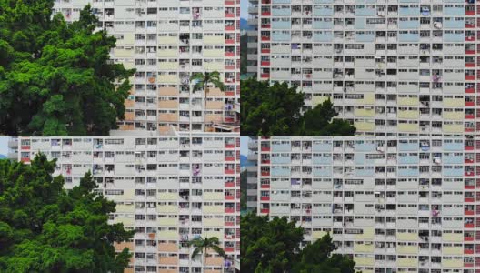 香港公共房屋，彩虹邨无人机拍摄4k高清在线视频素材下载