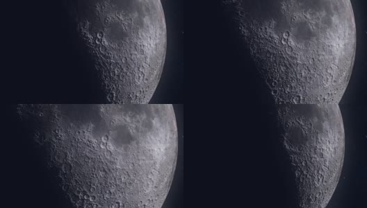 星光背景、宇宙和科学背景下月球表面光运动的动画月相高清在线视频素材下载