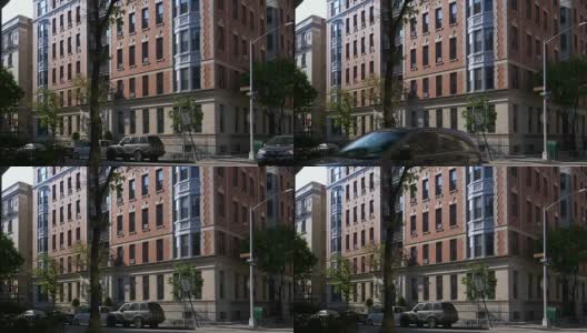 布鲁克林高档公寓大楼的白天外观高清在线视频素材下载