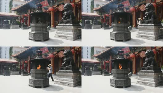 黄大仙庙位于中国香港九龙高清在线视频素材下载