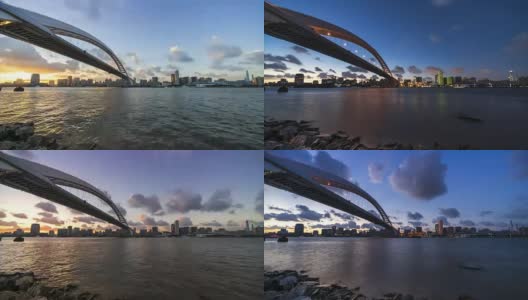 4K时间推移-上海现代大桥(卢浦大桥)高清在线视频素材下载