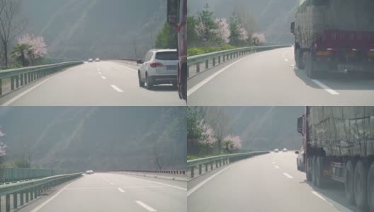 POV汽车在高速公路上行驶高清在线视频素材下载