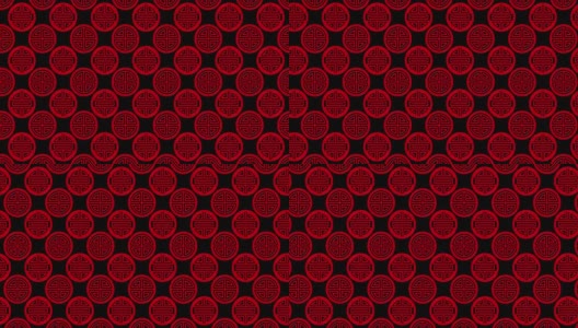 动画传统的日本纹理。黑色屏幕上的东方传统几何红色图案。摘要无缝背景为中国新年。4k图形运动循环模式高清在线视频素材下载