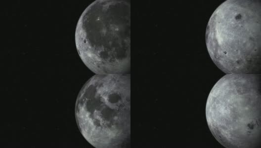 旋转的月亮-屏幕右边高清在线视频素材下载
