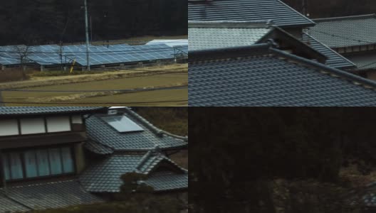 驾驶板农村日本的田地和房屋高清在线视频素材下载