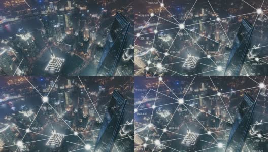 T/L HA ZO上海城市网络技术夜景高清在线视频素材下载