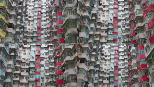 巨大的公寓大楼全景，香港高清在线视频素材下载