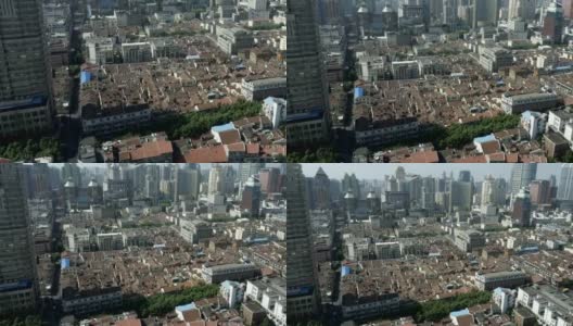 泛老上海住宅的城市景观时光流逝。高清在线视频素材下载