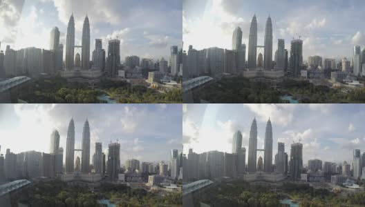 吉隆坡，双子塔和中央公园，时间流逝高清在线视频素材下载