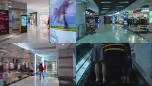 广州市市中心著名购物中心室内步行时间推移pov全景4k中国高清在线视频素材下载