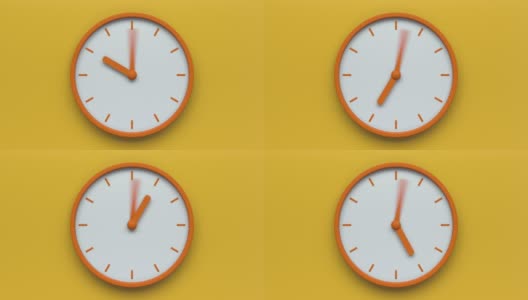 黄色的时钟循环高清在线视频素材下载