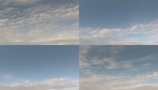 一架客机在空中飞行。天空时光流逝，飞机飞过。美丽的普遍Cloudscape背景。垂直视频。高清在线视频素材下载