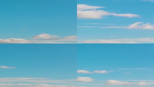 清澈的蓝绿色天空和戏剧性的云运动-时间流逝高清在线视频素材下载