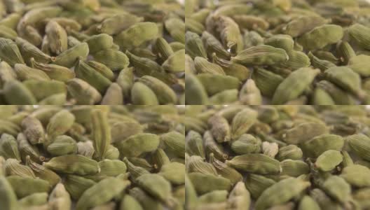 干豆蔻种子落在一堆高清在线视频素材下载