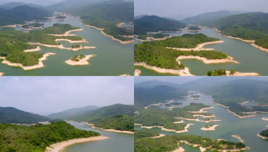 香港大榄涌水塘夏季航拍的精彩画面高清在线视频素材下载