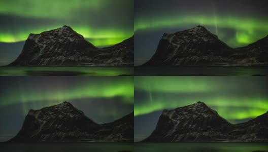 时光流逝:山上的北极光高清在线视频素材下载