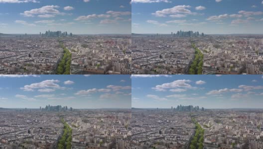夏日巴黎城市现代城区空中全景4k法国高清在线视频素材下载