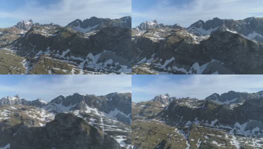 从空中看山景和雪高清在线视频素材下载