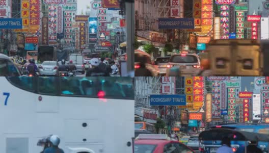 间隔拍摄曼谷唐人街高清在线视频素材下载