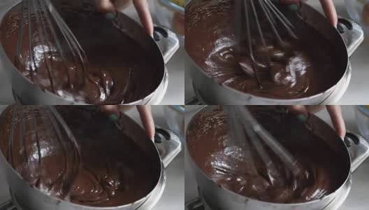 家庭主妇在家做巧克力。高清在线视频素材下载