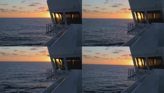 海上日落时的导航桥。高清在线视频素材下载