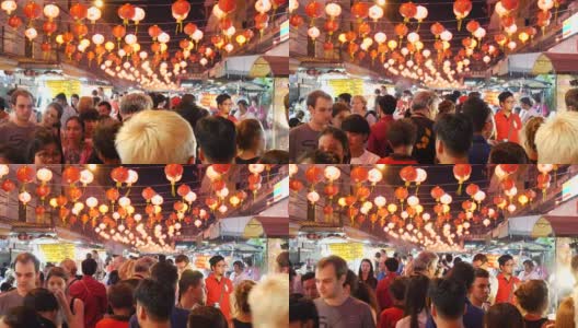 春节期间去唐人街高清在线视频素材下载