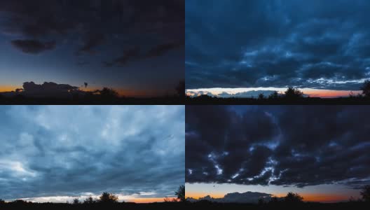 夜晚蔚蓝的天空延时全景图高清在线视频素材下载