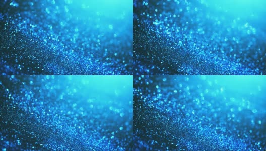 慢粒子流-微距拍摄-蓝色，水-抽象背景-可循环高清在线视频素材下载