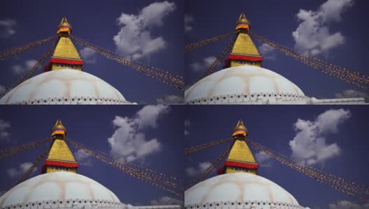 尼泊尔加德满都的斯瓦扬布纳塔眼佛高清在线视频素材下载