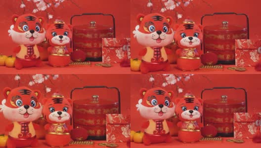 中国传统布娃娃老虎，2022年是虎年，高清在线视频素材下载