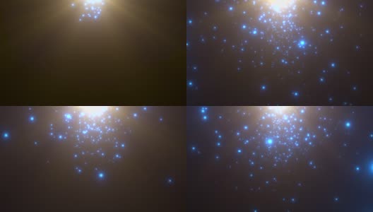 飞蓝色粒子和星系中的恒星高清在线视频素材下载