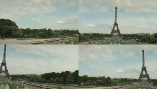 从法国巴黎特罗卡德罗参观埃菲尔铁塔高清在线视频素材下载