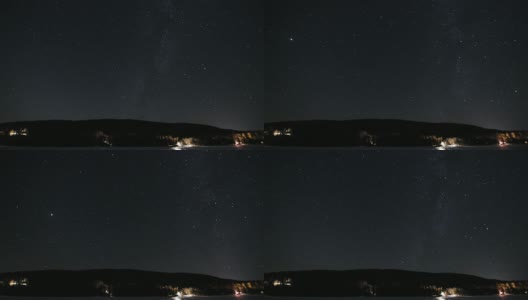 湖夜空间隔拍摄高清在线视频素材下载