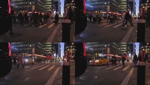 人群穿过纽约市的街道高清在线视频素材下载