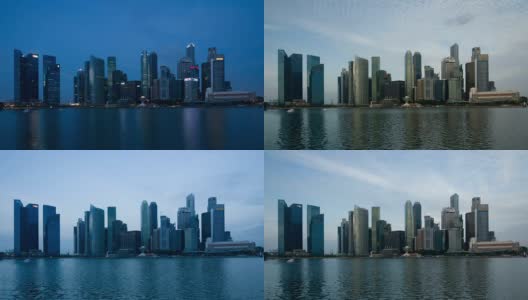 新加坡中央商务区天际线高清在线视频素材下载
