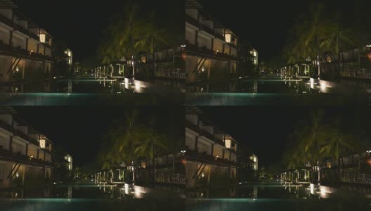 晚上的高清酒店泳池高清在线视频素材下载