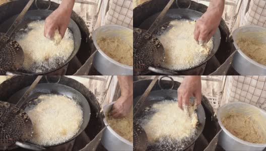 制作传统和真正的印度街头小吃高清在线视频素材下载