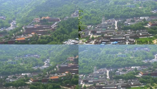 五台山风景和寺庙建筑群。高清在线视频素材下载