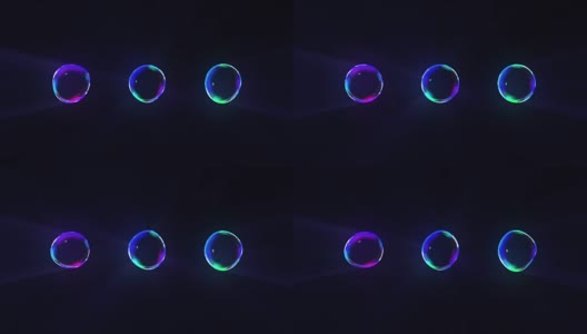 黑色背景上的彩虹泡泡，Loop，高清在线视频素材下载