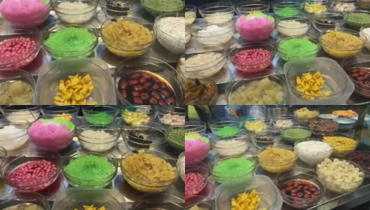 甜品店，刨冰。泰国街头食品高清在线视频素材下载
