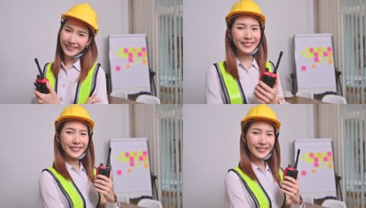 亚洲女工程师微笑着看着相机的肖像高清在线视频素材下载