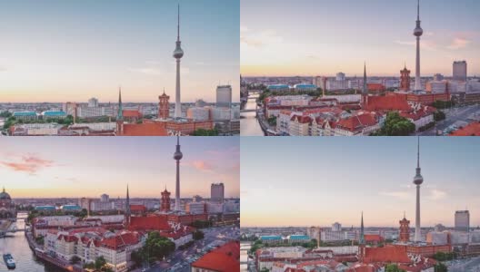 柏林城市景观缩小4K高清在线视频素材下载